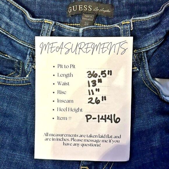 Guess Jeans Jacqueline Relaxed Size 24 Hi Rise Loose Fit Baggy Raw Hem Tapered - Picture 2 of 10